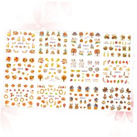 FOMIYES Beautiful Nail Stickers Maple Leaf Pumpkin Design 5 Sheets Fun Manicure Decor for Gatherings