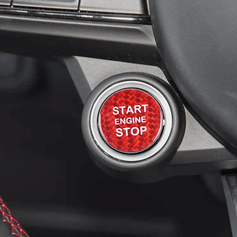 BLAKAYA Compatible with Engine Start Stop Button Sticker Carbon Fiber