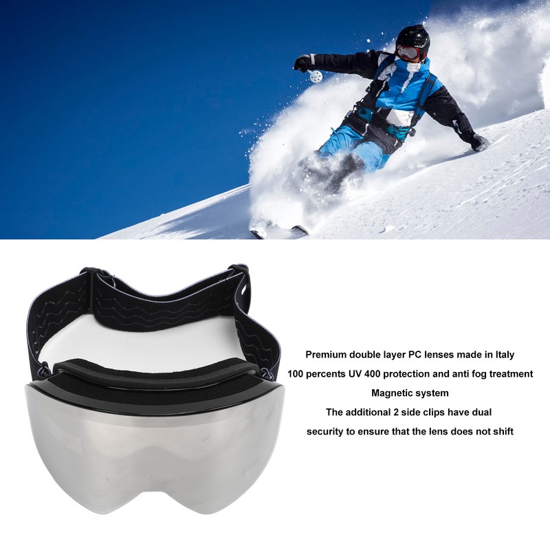 Ski Glasses Antifogging Magnetic PC Lens Unisex Windproof Snowboard Goggles