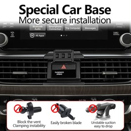 LUNQIN Car Phone Holder Mount for 10th Gen Honda Accord 2018 2019 2020 2021 2022 LX Sport Special Edition SE EX-L 2.0T Touring Auto Accessories Interior Decoration Mobile Cell Smartphone Bracket