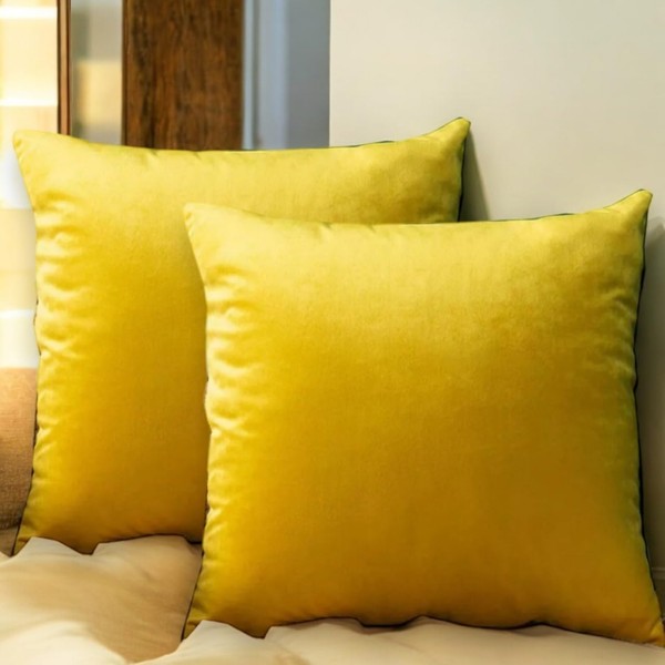 Seechoo Velvet Cushion Covers, Set of 2, 45cm x 45cm,