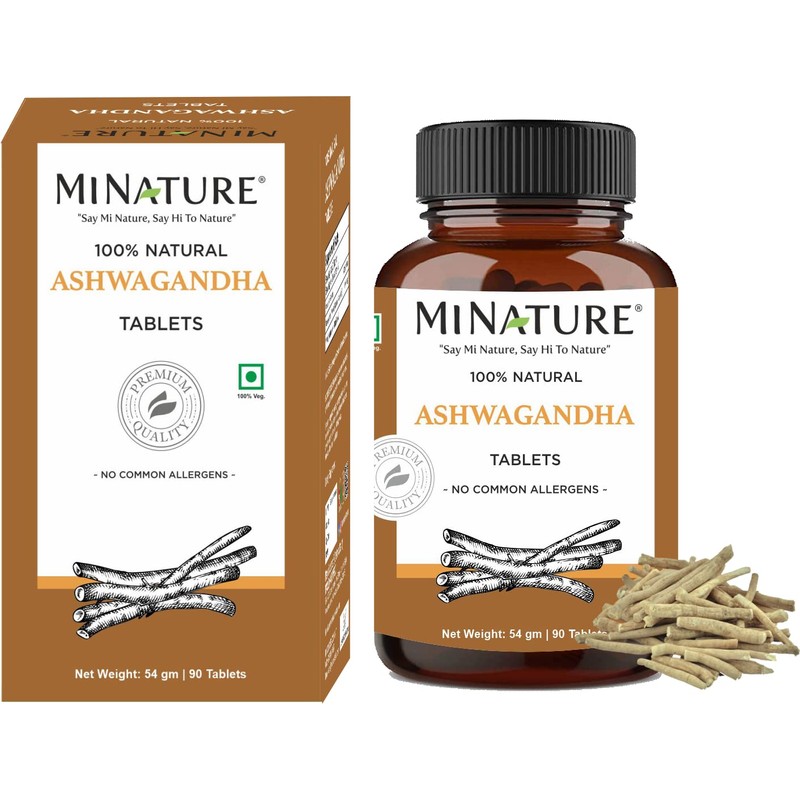 Ashwagandha Tablets- 90 Tablets, 1000 mg by mi Nature |