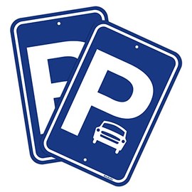 Andchi 2-Piece Small Car Parking Sign Metal Small Vehicle/Compact Car Parking Signs, Suitable for Private and Public Parking, Size: 250 x 350 mm (Parking Space - Car of the Small Car)