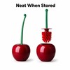 Cherry Toilet Brush Set for Bathroom - Long Handle Soft