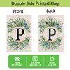 wyooxoo Monogram Letter P Floral Garden Flag 12x18 Inch Double
