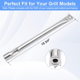 Criditpid 15 3/4" Barbecue Burner Tubes for Broil-Mate 7123-64H, 7821-64, 7821-67, 7825-64H, 743964 Gas Grill Models, Durable Stainless Steel Burner for Broil Mate. (3-Pack)