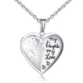 Locket Necklace That Holds Pictures "I Love You to the Moon and Back" Photo Memory Lockets Necklaces