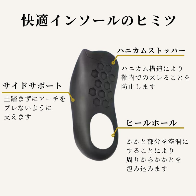 Insole Half Loupe Shape Shock Absorption Flat Foot Arch Support