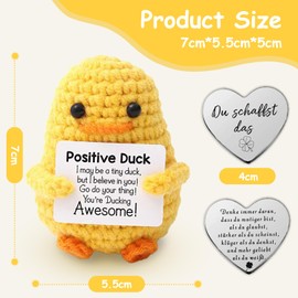 Glamifyr Pocket Hug Positive Ducks, Duck Plush Courage Make Gifts, Duck Positive Gifts, Get Well Soon Gifts, Lucky Charm, Children, Motivational Gifts, Gift for Girlfriend, Family, Patient