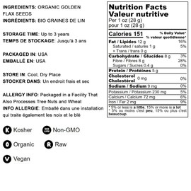 Food to Live Organic Golden Flax Seeds, 1 Pound – Whole Raw, Non-GMO, Kosher, Vegan, Bulk. Rich in Omega-3 Fatty Acids, Protein, Dietary Fiber. Great for Smoothies, Salads, Granola, & Baked Goods.