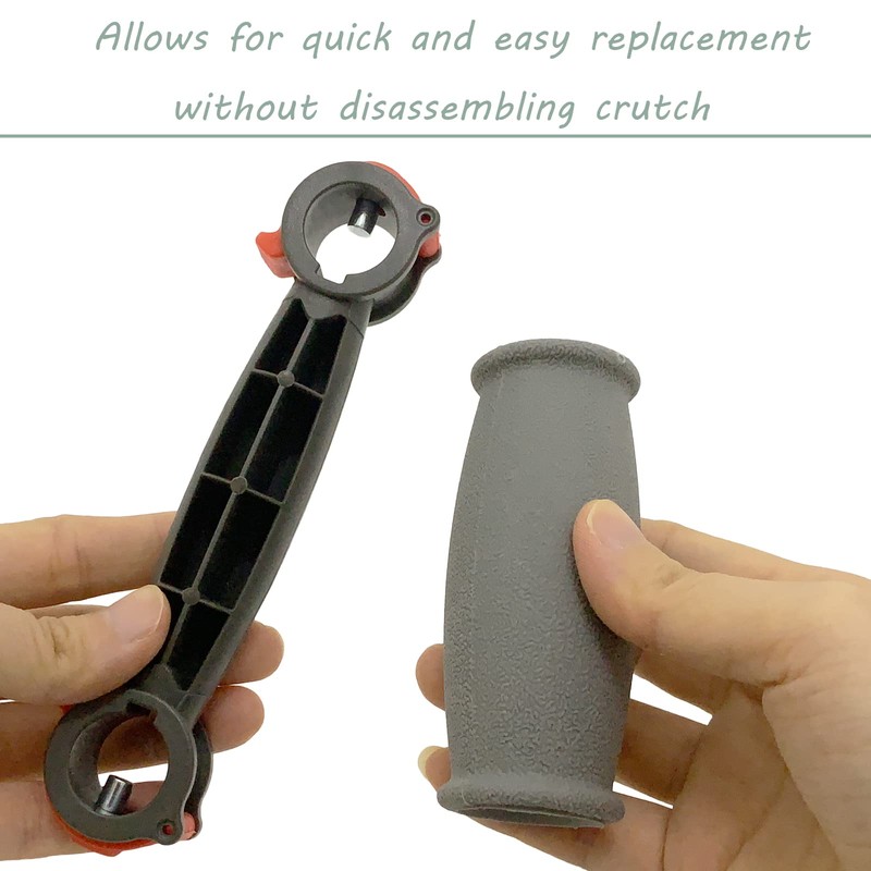 Crutch Hand Grips Kits, Elderly Solid Replacement Cushion Handles Cane
