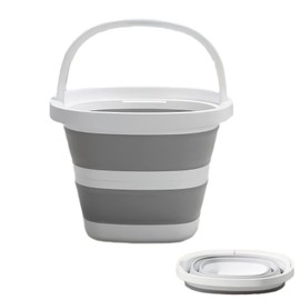 UQMIQURA Secchio pieghevole da 5 l, secchio pieghevole in plastica, secchio per tacchino, secchio pieghevole portatile con manico, salvaspazio, pieghevole, per camper, casa, all'aperto, campeggio