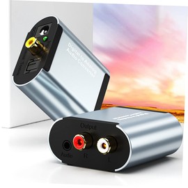 SHOWERORO 1set Optical Digital to Analog Audio Converter High- Signal Converter for Tv and Supports and Dual Output Design