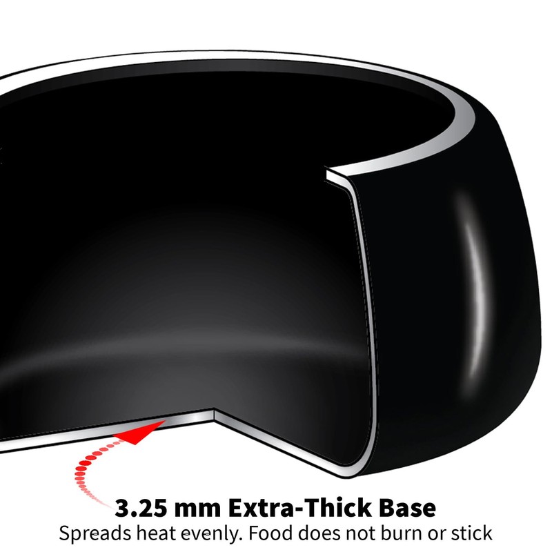 Hawkins 3 Litre Contura Black Pressure Cooker, Hard Anodised Inner