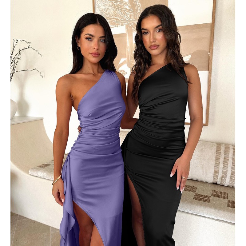 Memoriesea Women's Sexy One Shoulder High Split Cocktail Wedding Party