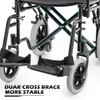 MoNiBloom Folding Lightweight Wheelchair, Portable User-Friendly Wheel Chair with Flip-Back