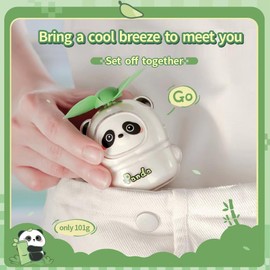 YZYOE Rechargeable Mini Panda Fan, Summer Cute Animal Tabletop Decoration Portable Fan, Small Table Fan, Desk, Bedside Bookshelf, Car Mounted Small Toy Fan.