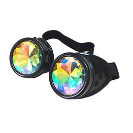 Steampunk Goggles with and without Spikes and Prism Kaleidoscope Glasses Burning Man Dornen
