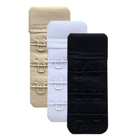 Chanie Women Pack of 3 Soft Comfortable 2 Hooks Bra Extender,2.4"x 1"