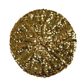 NYFASHION101 Sparkle Stretchable Stylish Lightweight Sequin Beret Beanie Hat, Gold