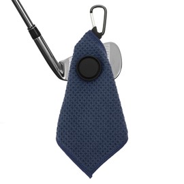 PATIKIL 5.5"x5.5" Magnetic Golf Towel with Wire Cleaning Cloth, Microfiber Waffle Pattern Towels with Magnet and Clip for Golf Carts Clubs Golfing Gear, Dark Blue