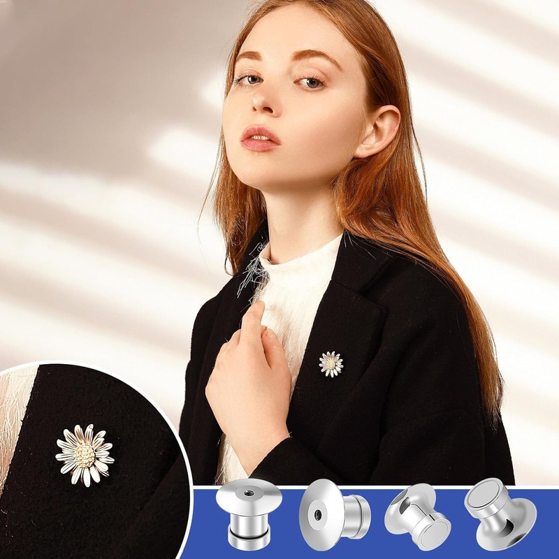 Wzenclave 12 Silver Magnetic Pin Backs Convert Enamel Pins to