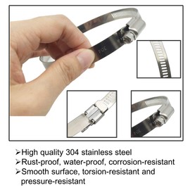 EesTeck 8Pcs 91-114mm Hose Clips Adjustable 304 Stainless Steel Duct Clamps Hose Clamp Pipe Clamp Air Ducting Clamp Worm Drive Hose Clamps