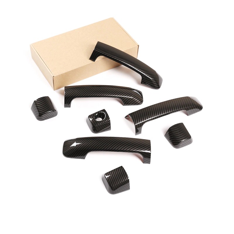 autotrim000 For 2007-21 Toyota Tundra Carbon Fiber Door Handle COVERS+Mirrors