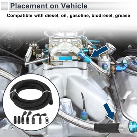 TUCKBOLD an-4 Fuel Line Kit 5ft Vacuum Hose Automotive Fuel Hose Adapter 90 Degree Adapter 45 Degree Adapter 1 Set CPE Rubber Nylon Braid