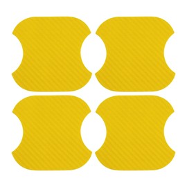 TUCKBOLD Car Magnet Car Door Handle Scratch Protector 91x93mm Anti-Scratches| Door Handle Protective Film Fiber Yellow 4 Pcs