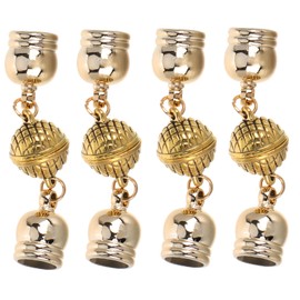 NUOBESTY 4pcs Golden Magnetic Clasps Magnetic Buckle Connectors for Jewelry Necklaces Scarves Accessories