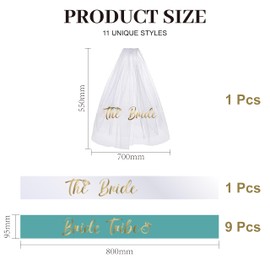 BachpartyGifts Bachelorette Sashes and Bridal Veil Set Bride Tribe Sash Bachelorette Party Favors