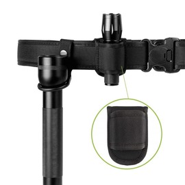 Torch Holster, Belt Torch Bag, Open Top Flashlights, Carry Bag for Camping, Hiking, Emergency, black