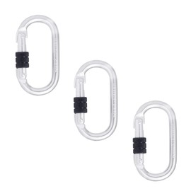Kratos Steel Carabiner with Screw Cap, Screw Carabiner, Oval Carabiner, PSA, 18 mm Opening Width, EN362, 25 kN, Pack of 3
