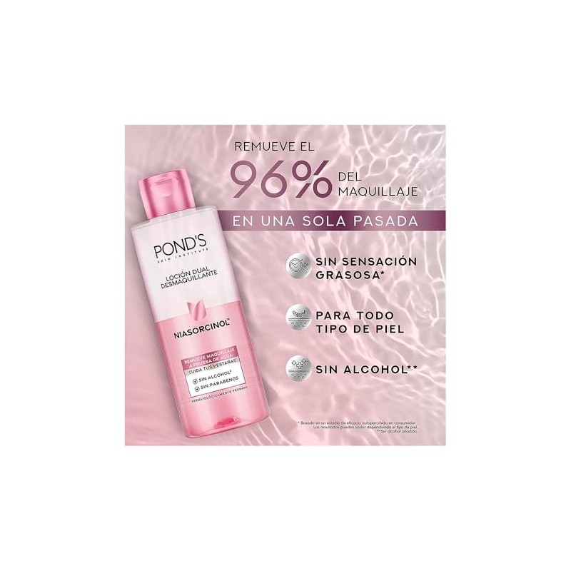 POND'S Loción Dual Desmaquillante con Niasorcinol para todo tipo de