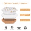 Marble Coasters for Drinks, Gold Coasters for kitchen,6pcs Absorbent Ceramic