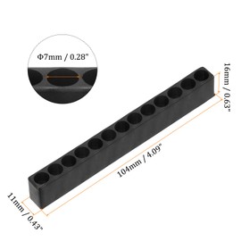 HARFINGTON 6pcs Plastic Hex Shank Screwdriver Bit Holder Organizer 13 Holes 1/4 Inch Plastic Drill Bits Storage Case for Any 1/4" Hex Shank Metal Driver Bits Use, Black