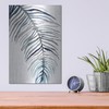 Luxe Metal Art 'Blue Feathered Palm 2' by Emma Scarvey