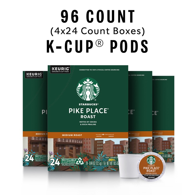 Starbucks K-Cup Coffee Pods, Medium Roast Hot or Iced Coffee,