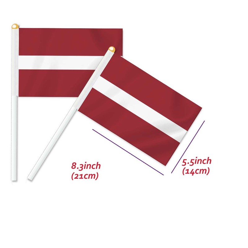 10 PCS Latvia Handheld Small Flag, Latvians Hand held Mini