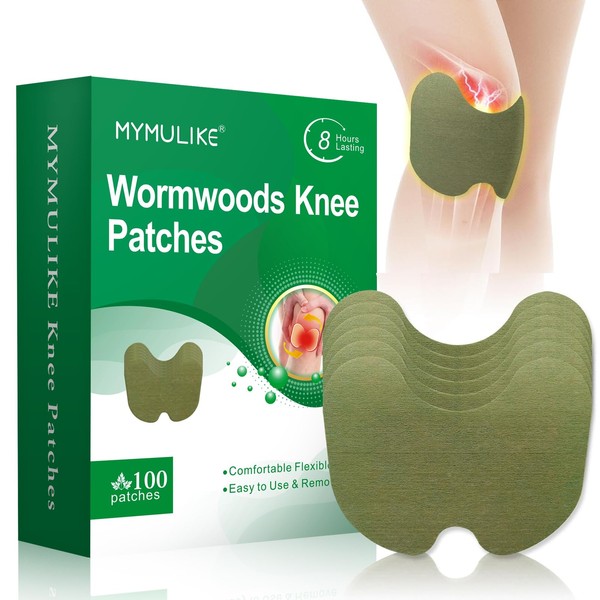 MYMULIKE Knee Patches, 100 Count Warming Herbal Plaster Knee Patches,