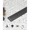 HTOH Shower Drain Offset for Bathroom: 36-Inch Black Linear Shower