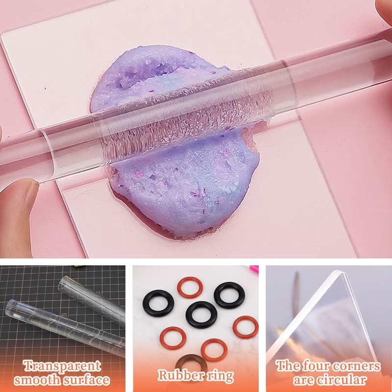 Polymer Clay Tools Kit, 2 Acrylic Clay Rollers, with Acrylic