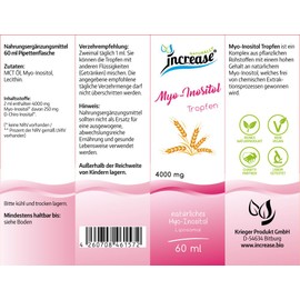 Liposomal Myo - Inositol Drops High Dose - (120,000 mg Myo - Inositol per Pack) 4000 mg Myo - Inositol per Daily Dose - MCT Oil - High Bioavailability