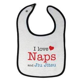 Toddler & Baby Bibs Burp Cloths Jiu Jitsu I Love Naps and Jiu Jitsu Sport Martial Arts Cotton Baby Items for Baby Girl & Boy White Black Design Only