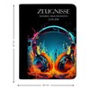 CreaDesign, Children's Certificate Folder with Name, Neon Headphones Motif without