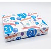 2 Sheets 21st Birthday Wrapping Paper Age 21 Birthday Blue