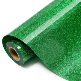 SCZENQI Grass Green Glitter HTV Transfer Vinyl Roll - 12" x 8ft. Grass Green Glitter Iron on Vinyl for DIY T-Shirts, Cricut Glitter HTV Heat Transfer vinyl for All Cutting Machines, Easy to Cut & Weed