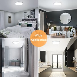 2 Pack LED Flush Mount Ceiling Light Fixture, 9inch Modern LED Ceiling Light 18W 5000K, Low Profile Slim Flat Surface Mount Ceiling Lights for Bedroom Kitchen Hallway Stairwell Basement Closet