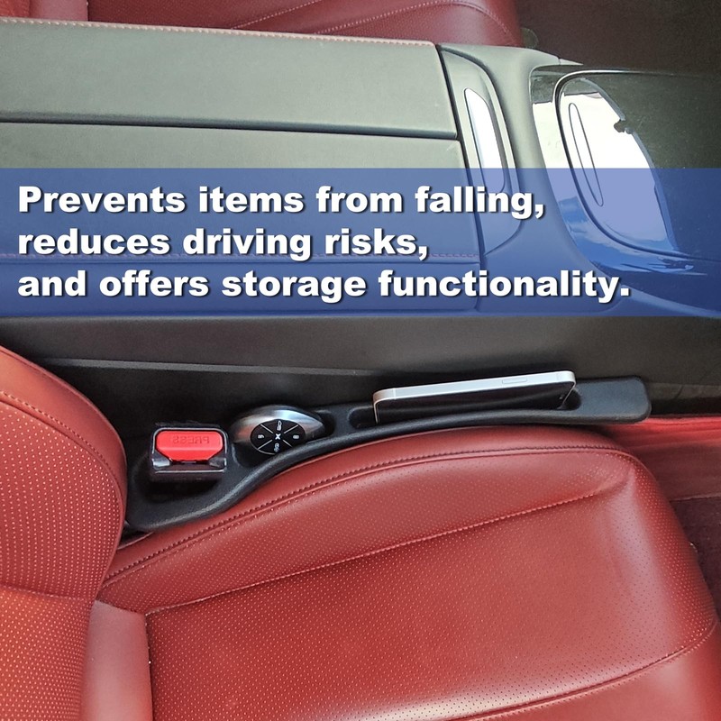 TUOBITUO Elastic Car Seat Gap Filler Organizer (2-Pack) - Universal